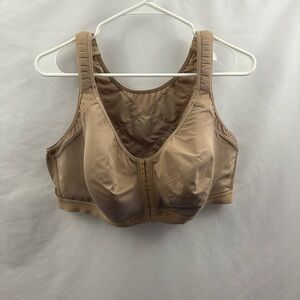 DELIMIRA Women's Front Closure Posture Wireless Back Support Full Coverage Beige